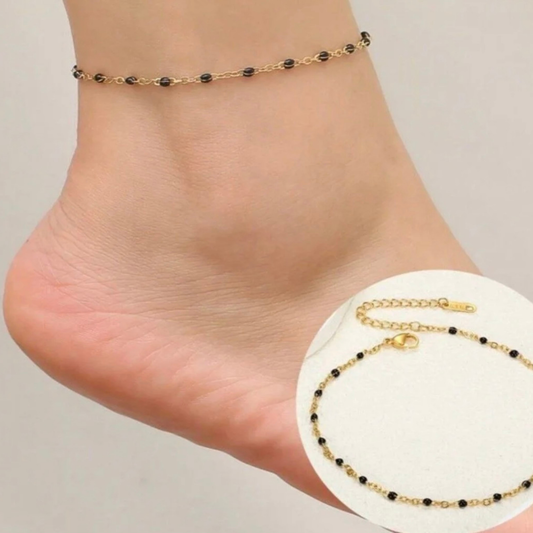 خلخال خرز أسود -تصميم أنيق